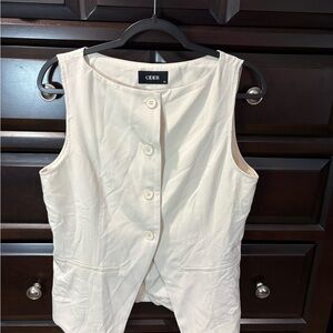 Cider Cream Sleeveless Button Vest